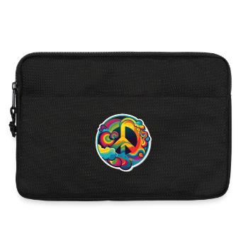 Psychedelisches Peace Zeichen - Laptoptasche 13" - Schwarz - Vorne