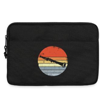 Dessin de clarinette vintage - Sacoche pour ordinateur portable 13 pouces - noir - Devant