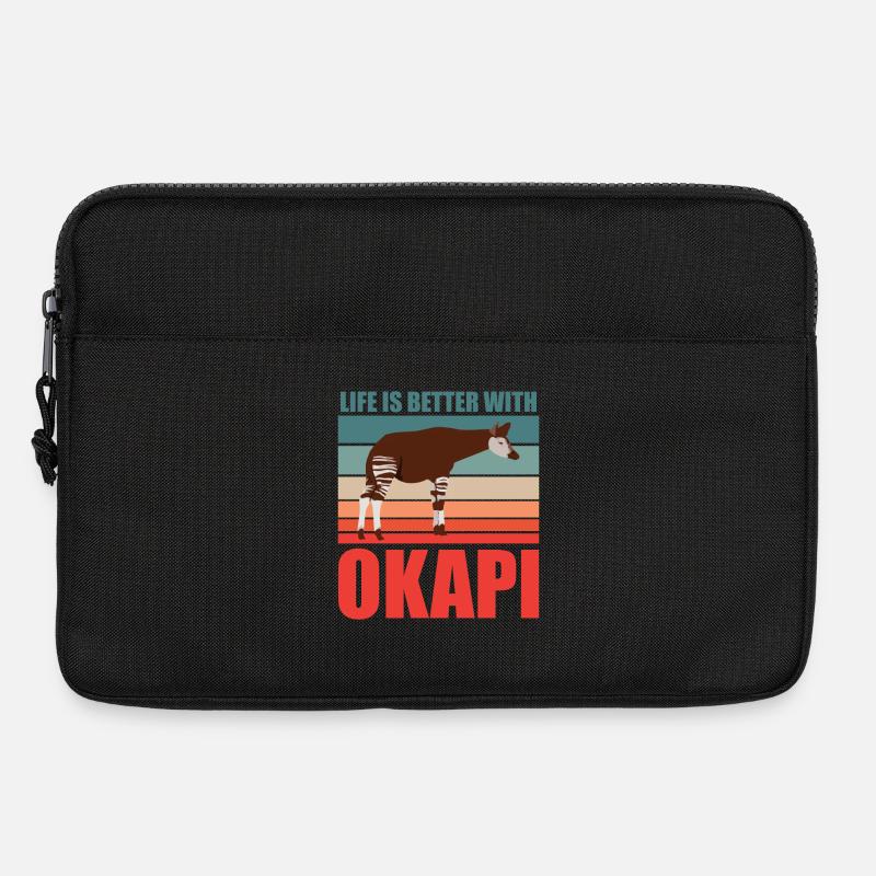 Okapi im Einklang mit der Natur - Laptoptasche 13" - Schwarz