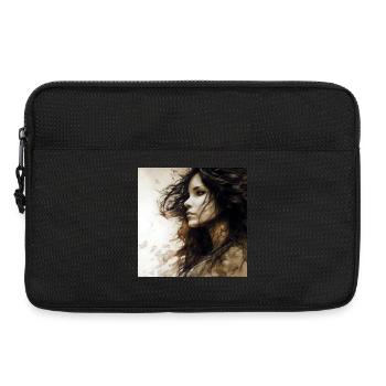 Porträt Frau 01 - Laptoptasche 13" - Schwarz - Vorne