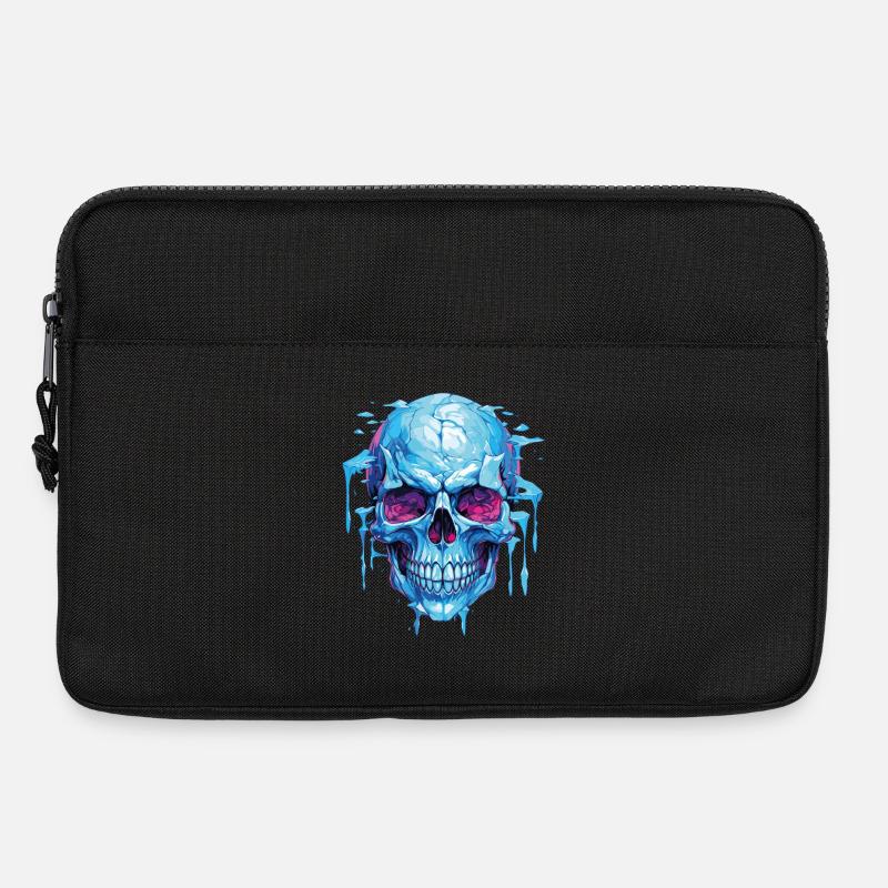 Neon Eis Schädelkunst - Laptoptasche 13" - Schwarz