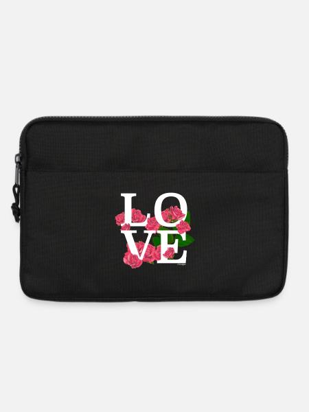 Blumige Liebe zu Rosen - Laptoptasche 13" - Schwarz