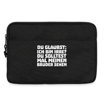 Geschwister Bruderherz Statement Großer Bruder - Laptoptasche 13" - Schwarz - Vorne