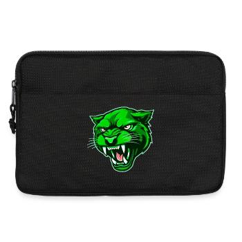 Tête de panthère verte - Sacoche pour ordinateur portable 13 pouces - noir - Devant