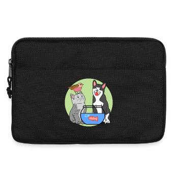 Animaux d’aquarium Chat Chien animaux de compagnie - Sacoche pour ordinateur portable 13 pouces - noir - Devant