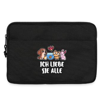 Haustiere Statement Katze Häschen Fisch Hund Tiere - Laptoptasche 13" - Schwarz - Vorne
