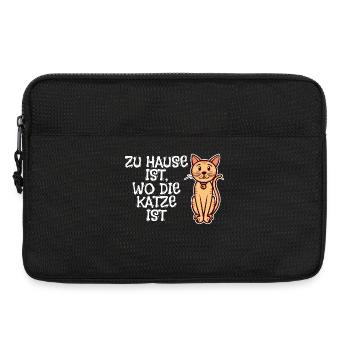 Haustiere Katze Statement Kuscheltier Tiere - Laptoptasche 13" - Schwarz - Vorne