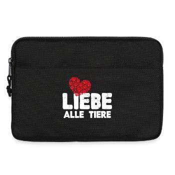 Ich Liebe Tiere Herz Statement Haustiere - Laptoptasche 13" - Schwarz - Vorne