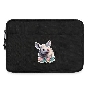 Méga Rhino Mignonne Chemise Kawaii - Sacoche pour ordinateur portable 13 pouces - noir - Devant