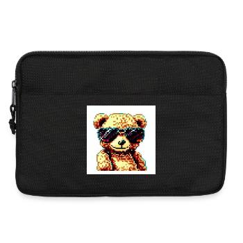 Pixelteddy-Potrait - Laptoptasche 13" - Schwarz - Vorne