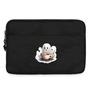Babygeist Mit Großem Kaffee Halloween Shirt - Laptoptasche 13" - Schwarz - Vorne