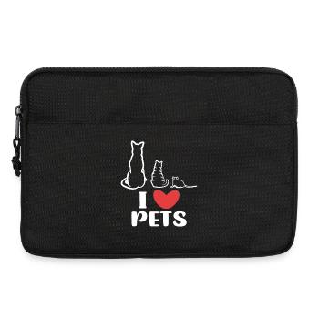 J’aime les animaux de compagnie Chien Cat Rat Déclaration - Sacoche pour ordinateur portable 13 pouces - noir - Devant