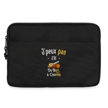 J'peux pas j'ai du bois à couper - Sacoche pour ordinateur portable 13 pouces - noir - Devant