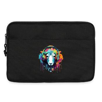 Schaf mit Kopfhörer Schafe Tiere - Laptoptasche 13" - Schwarz - Vorne