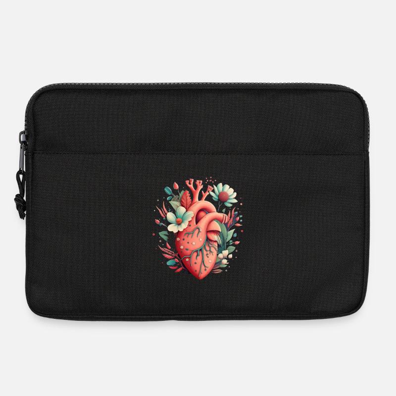Heart Bloom Botanisch - Laptoptasche 13" - Schwarz