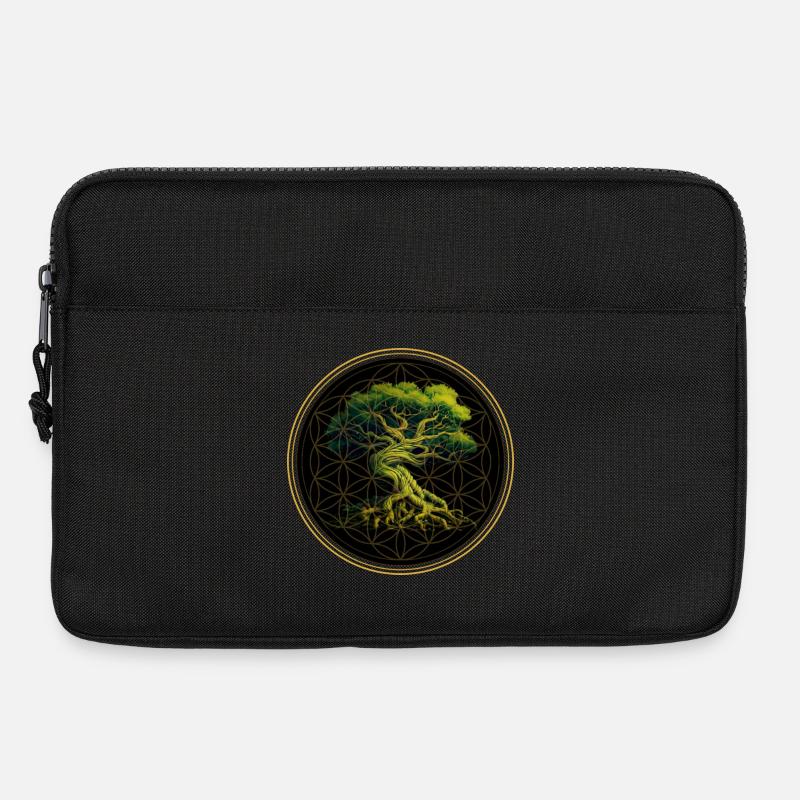 Weltenbaum Yggdrasil Weltesche Logo - Laptoptasche 13" - Schwarz