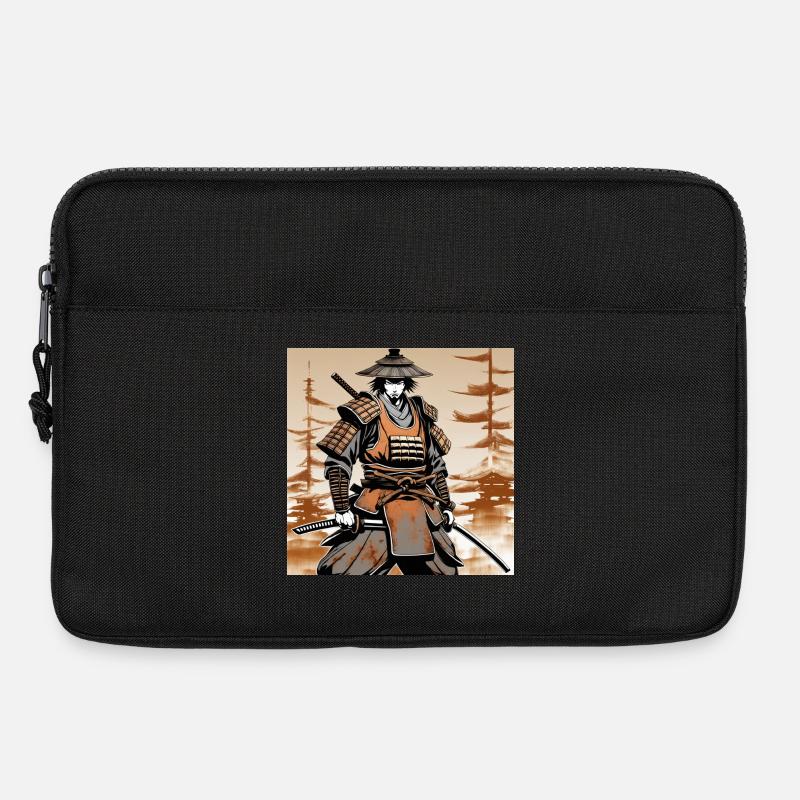 Samurai im Ocker-Rüstungsstil - Laptoptasche 13" - Schwarz