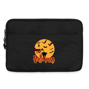 Joyeux chat de lune d’Halloween - Sacoche pour ordinateur portable 13 pouces - noir - Devant