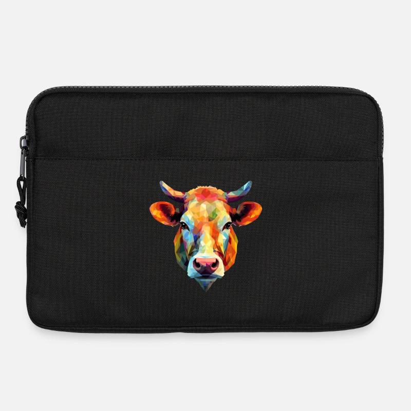 Kuh Polygon Kalb Rind Rinder Stier Kühe - Laptoptasche 13" - Schwarz