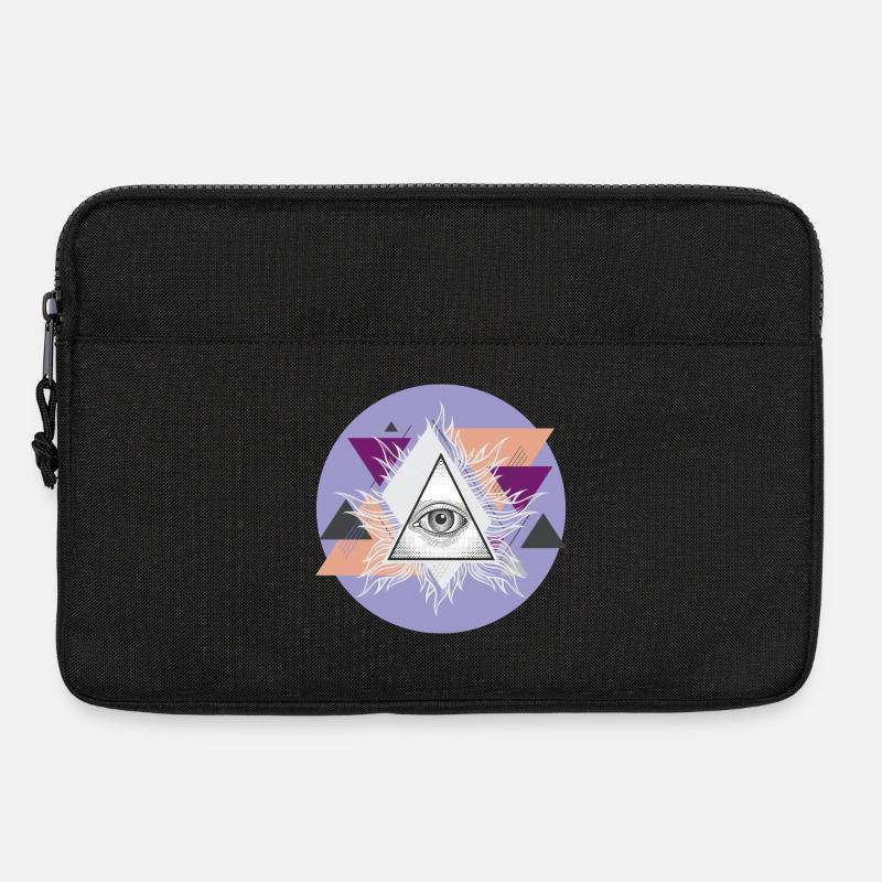Geometric Triangular Eye with Auras - Laptop bag 13" - black