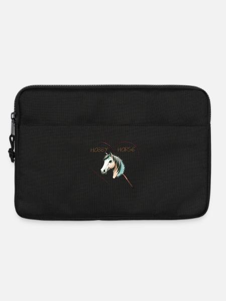 Hobby Horse gezeichnet mit Herz - Laptoptasche 13" - Schwarz