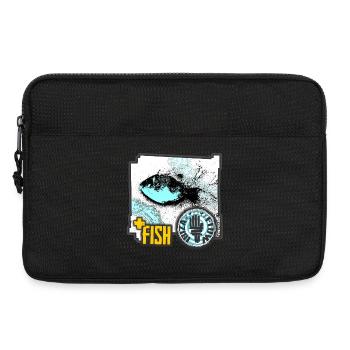 Illustration de poisson aquatique avec badge d’activiste - Sacoche pour ordinateur portable 13 pouces - noir - Devant