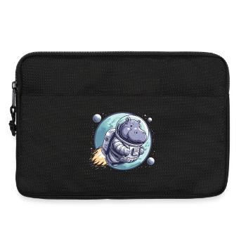Hippopotame astronaute spatial - Sacoche pour ordinateur portable 13 pouces - noir - Devant