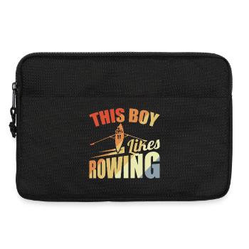 This boy likes rowing - Laptop bag 13" - black - Front