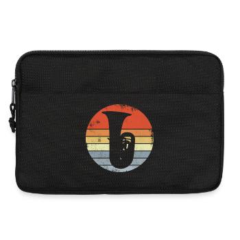Vintage Tuba Skizze - Laptoptasche 13" - Schwarz - Vorne
