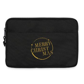 Merry Christmas Typo in a round Circle - Laptoptasche 13" - Schwarz - Vorne