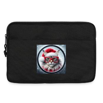 Maine Coon Cat dans le rôle du Père Noël - Sacoche pour ordinateur portable 13 pouces - noir - Devant