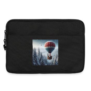 Gnome and reindeer in hot air balloon - Laptop bag 13" - black - Front