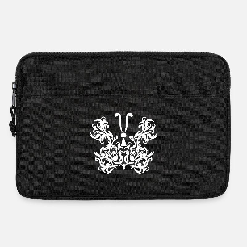 rankenmuster mit Schmetterlingsilhouette - Laptoptasche 13" - Schwarz