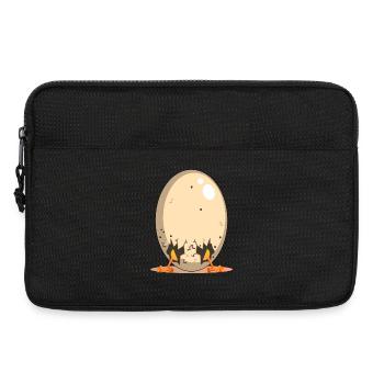 Funny Chicken Egg - Chicken Coop Cartoon - Laptop bag 13" - black - Front