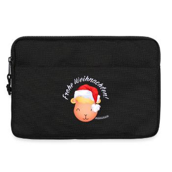 Frohe Weihnachten Weihnachtsschaf Lamm hell - Laptoptasche 13" - Schwarz - Vorne