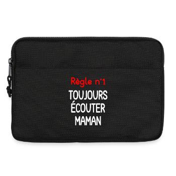 Citation Maman Toujours Écouter - Sacoche pour ordinateur portable 13 pouces - noir - Devant