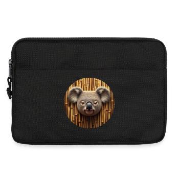 Koala Kopf vor Bambus Wand - Laptoptasche 13" - Schwarz - Vorne