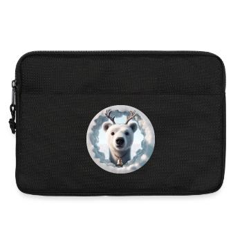 Rentier Kopf schaut durch Eis - Laptoptasche 13" - Schwarz - Vorne