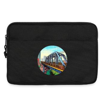 Pont comique dans la ville - Sacoche pour ordinateur portable 13 pouces - noir - Devant