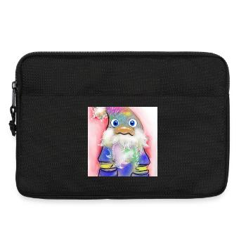 Bunter Weihnachtsmann mit Farbverlauf - Laptoptasche 13" - Schwarz - Vorne