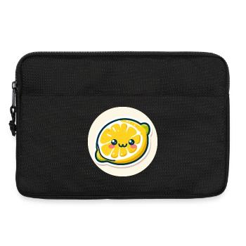 Süße Illustration einer lachenden Zitrone - Laptoptasche 13" - Schwarz - Vorne