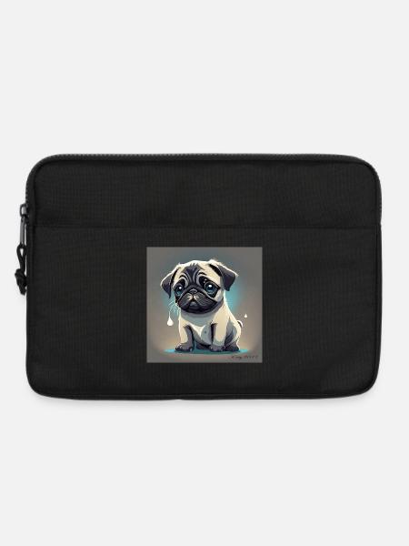 Pug in love with tears in his eyes - Laptop bag 13" - black