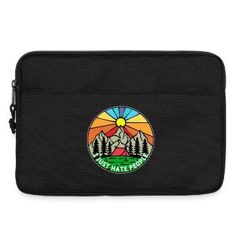 Berge Natur Camping Wanderer Statement Zelten - Laptoptasche 13" - Schwarz - Vorne