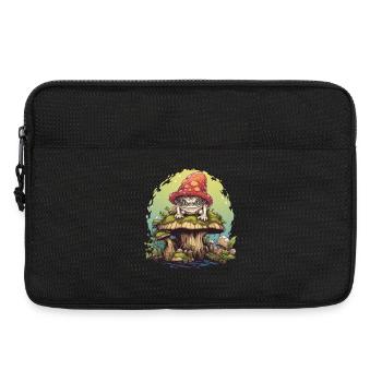 Freches Pilzwesen auf Pilz Wald Fantasy Shirt - Laptoptasche 13" - Schwarz - Vorne
