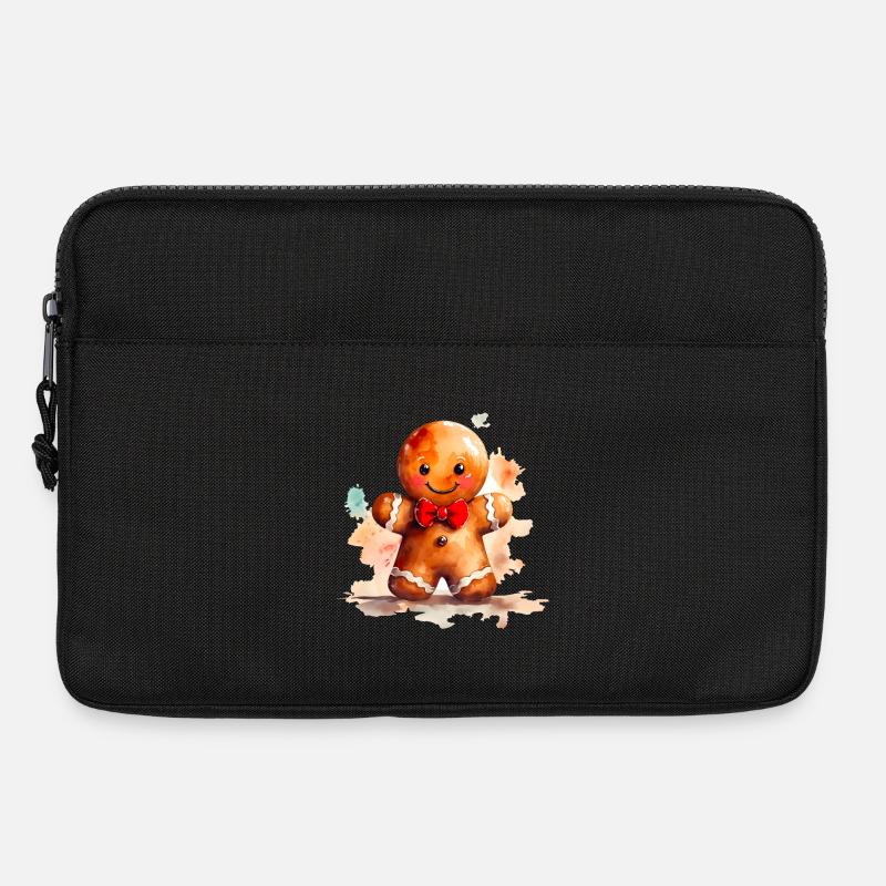 Aquarell Lebkuchenmann - Laptoptasche 13" - Schwarz