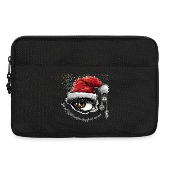 Weihnachtsauge im Graffiti-Stil mit Hut - Laptoptasche 13" - Schwarz - Vorne