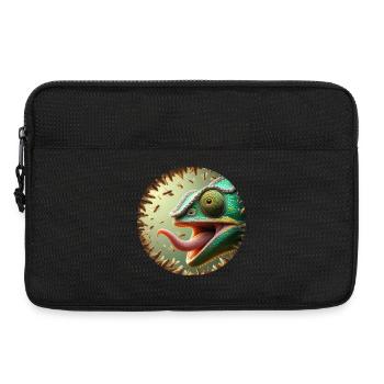 Caméléon avec des abeilles et une longue langue - Sacoche pour ordinateur portable 13 pouces - noir - Devant