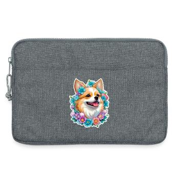 Pomeranian Zwergspitz - Laptoptasche 13" - Grau meliert - Vorne