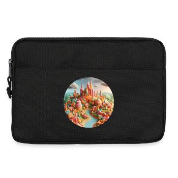 Candy World Landschaft bunt Animation - Laptoptasche 13" - Schwarz - Vorne