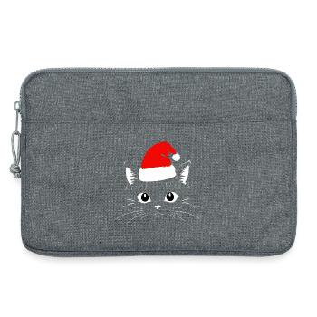 Chat Noël - Sacoche pour ordinateur portable 13 pouces - gris chiné - Devant